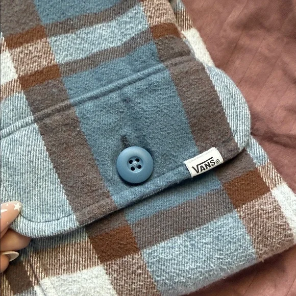 Vans Blue and Brown Checkered Hoodie - Picture 2 of 4